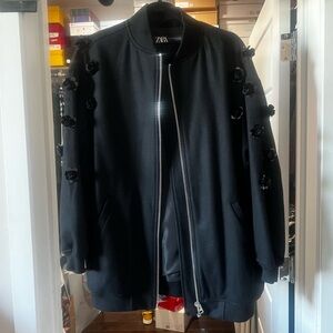 Zara Flower Details Bomber Jacket XS / S